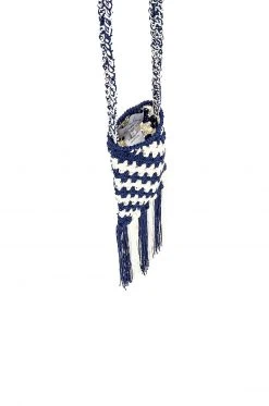 L'Academie Ardal Crochet Bag In Navy & Ivory -L Academie Shop LCDE WA7 V4