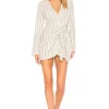 L'Academie The Meadow Mini Dress In White Stripe