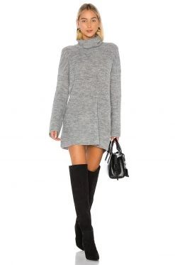 L'Academie Sable Sweater Dress In Grey