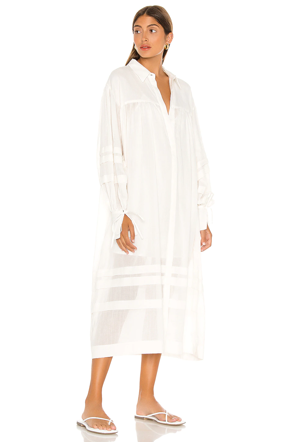 The Maisy Midi Dress in White L'Academie The Maisy Midi Dress In White -L Academie Shop LCDE WD440 V3