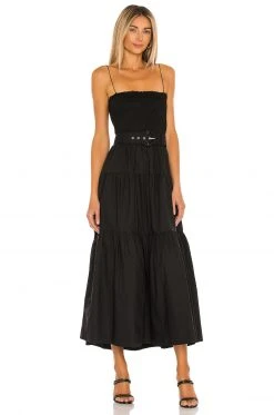 L'Academie The Nour Midi Dress In Black