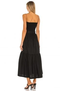 L'Academie The Nour Midi Dress In Black -L Academie Shop LCDE WD481 V3