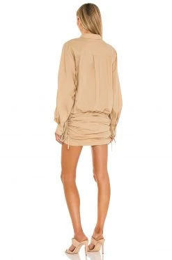 L'Academie The Keem Mini Dress In Tan -L Academie Shop LCDE WD492 V3