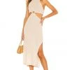 L'Academie Magnolia Midi Dress In Tan