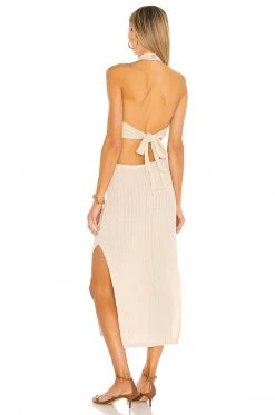 L'Academie Magnolia Midi Dress In Tan -L Academie Shop LCDE WD498 V3