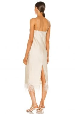 L'Academie The Mindy Midi Dress In Ivory 2 L'Academie The Mindy Midi Dress In Ivory -L Academie Shop LCDE WD501 V3