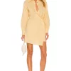 L'Academie Kaia Mini Dress In Pale Yellow