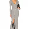 L'Academie Percey Midi Dress In Grey