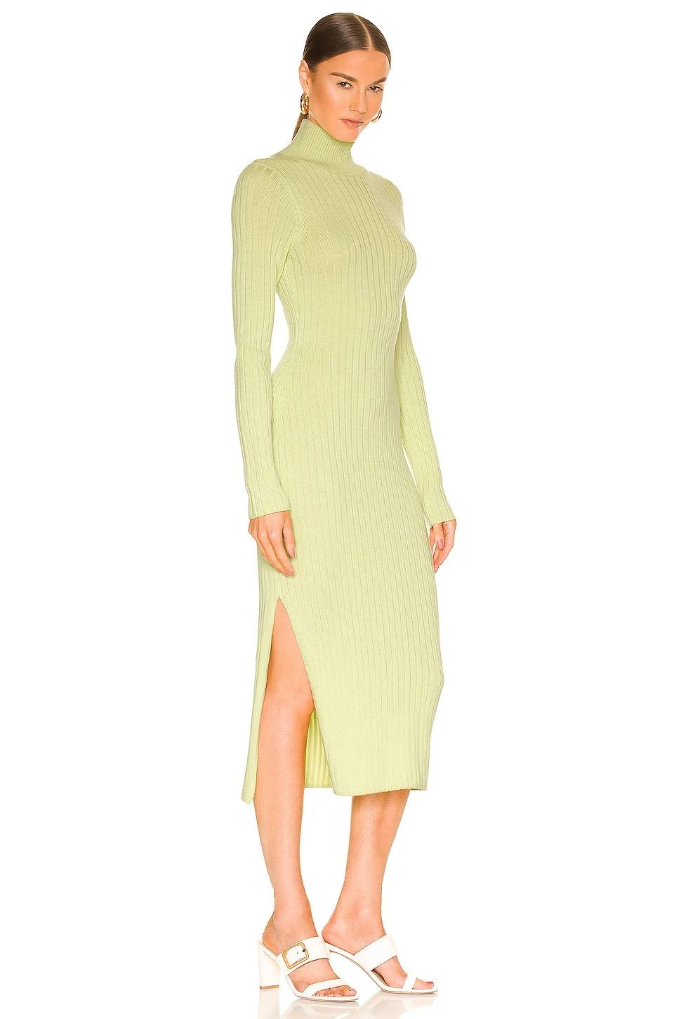 L'Academie Torill Knit Dress In Lime 2 L'Academie Torill Knit Dress In Lime - Image 2