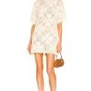 L'Academie Kathan Crochet Mini Dress In Ivory