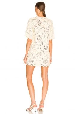 L'Academie Kathan Crochet Mini Dress In Ivory -L Academie Shop LCDE WD585 V3