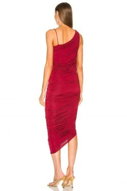 L'Academie Adele Midi Dress In Burgundy -L Academie Shop LCDE WD588 V3