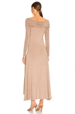 L'Academie Cyd Midi Dress In Taupe -L Academie Shop LCDE WD594 V3