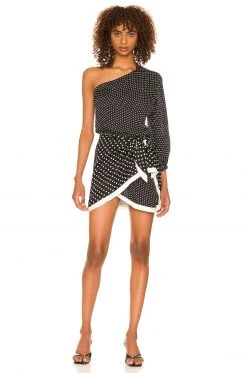 L'Academie Nola Mini Dress In Black Multi Dot