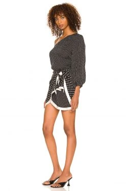 L'Academie Nola Mini Dress In Black Multi Dot -L Academie Shop LCDE WD595 V3