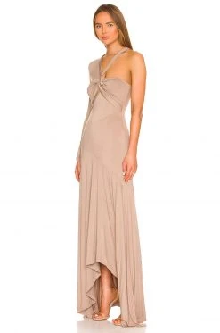 L'Academie Rennea Midi Dress In Taupe -L Academie Shop LCDE WD602 V3