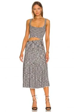 L'Academie Iona Button Off Dress In Multi Spacedye