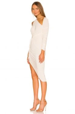 L'Academie Lily Midi Dress In Bone White -L Academie Shop LCDE WD607 V3