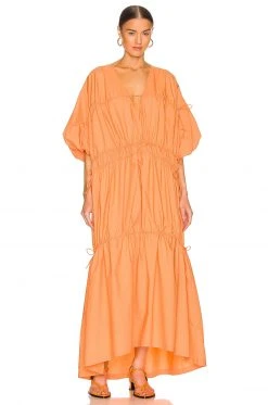 L'Academie Yona Maxi Dress In Orange