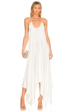 L'Academie Odessa Midi Dress In White