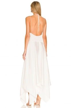 L'Academie Odessa Midi Dress In White -L Academie Shop LCDE WD616 V3