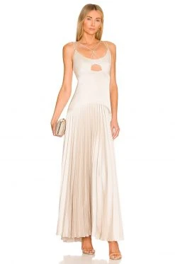 L'Academie Caris Maxi Dress In Nude