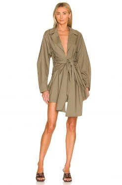 L'Academie The Draya Mini Dress In Sage Green