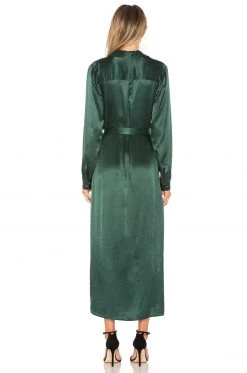 L'Academie The Long Sleeve Shirt Dress In Emerald -L Academie Shop LCDE WD75 V3