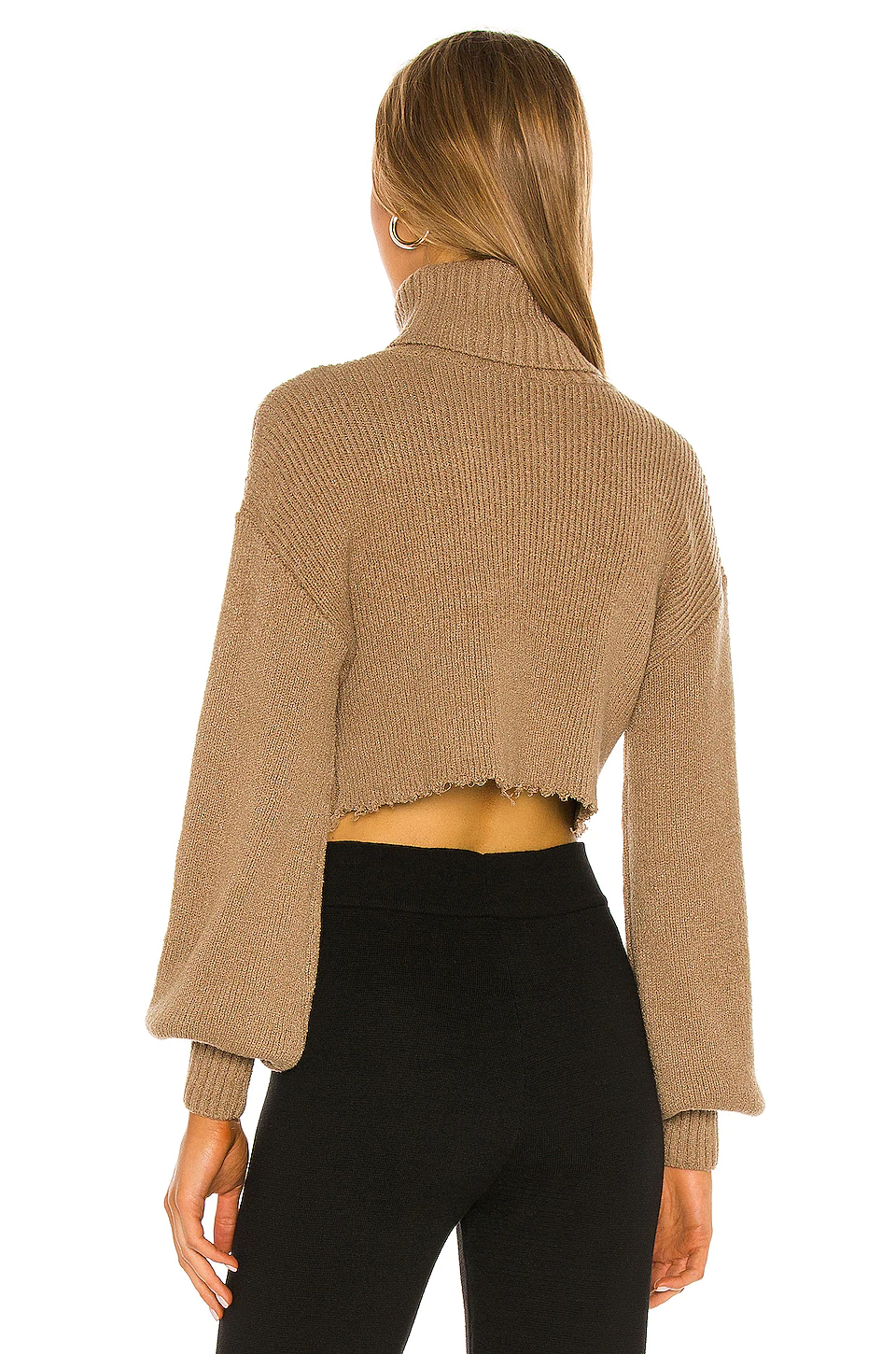 L'Academie Lucia Cropped Turtleneck In Olive Bark 3 L'Academie Lucia Cropped Turtleneck In Olive Bark - Image 3