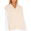 L'Academie Oversized Sweater Vest In Neutral