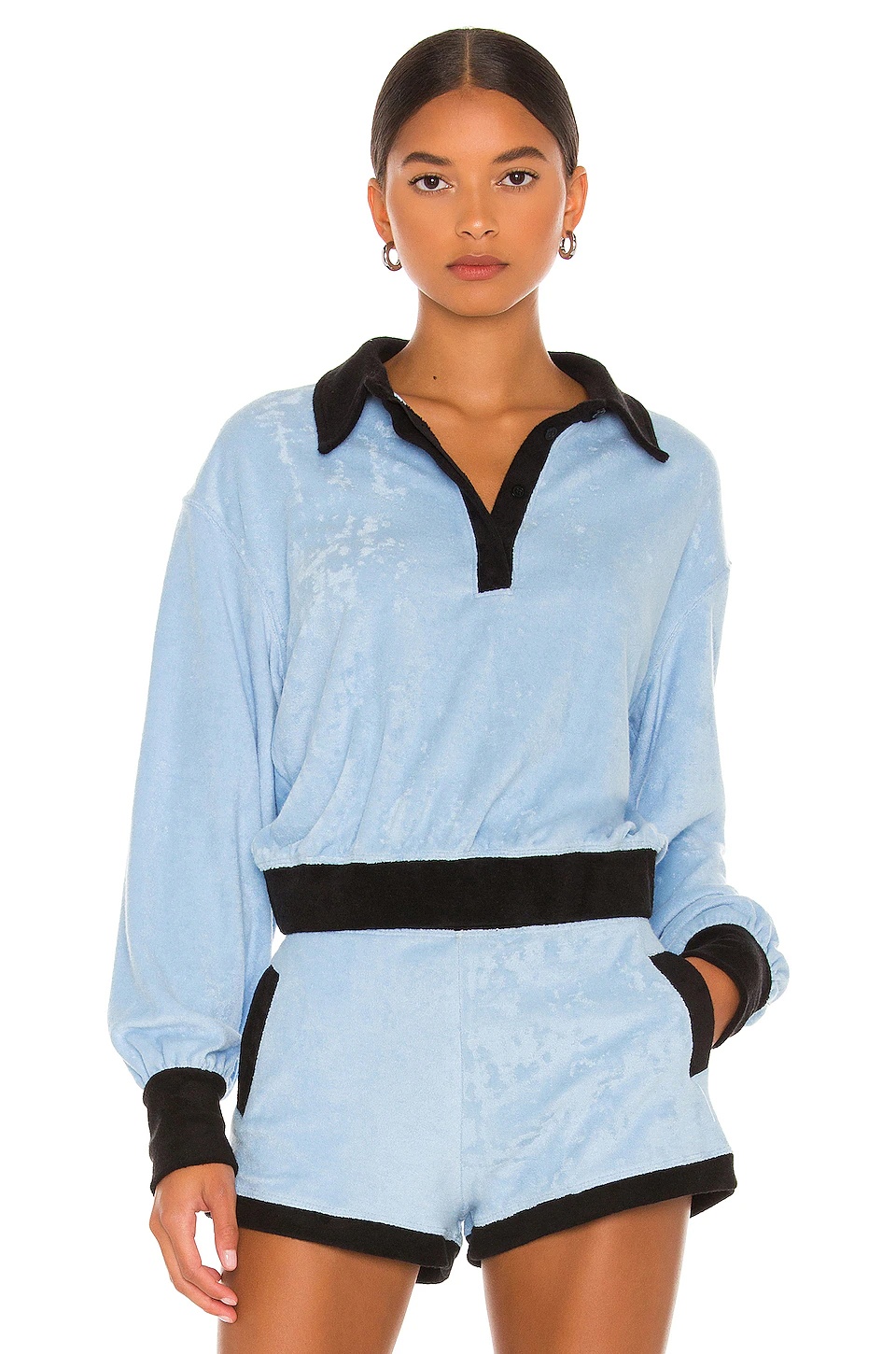 L'Academie Jamilla Pullover In Blue & Black