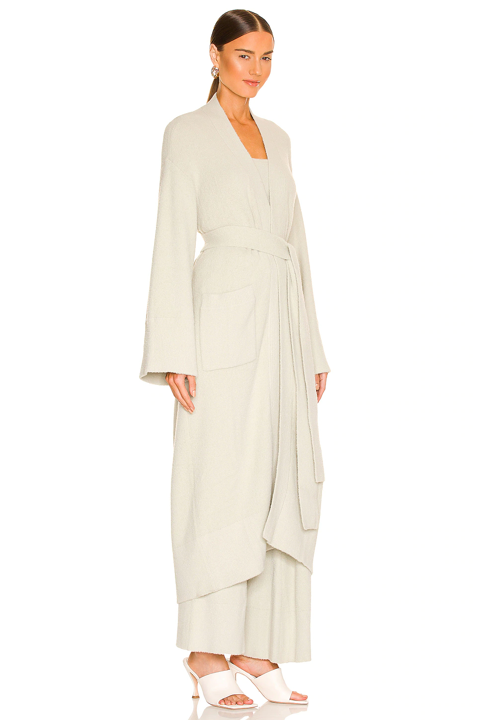 Finnian Knit Robe in Moss Gray L'Academie Finnian Knit Robe In Moss Gray -L Academie Shop LCDE WK183 V3