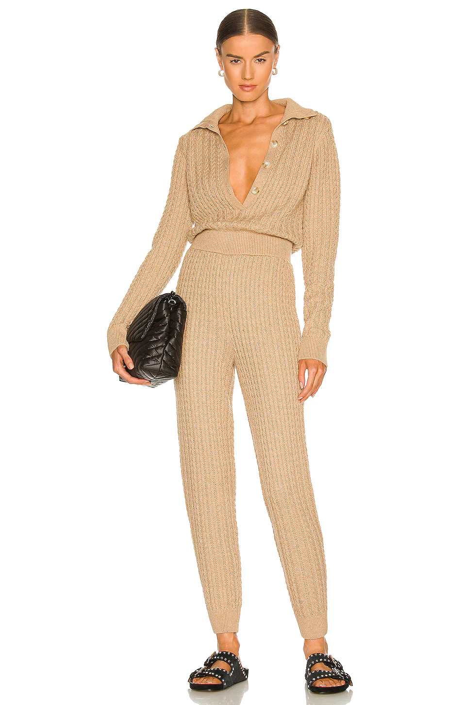 L'Academie Elowen Jumpsuit In Taupe
