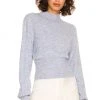 L'Academie Missie Mock Neck In Light Blue