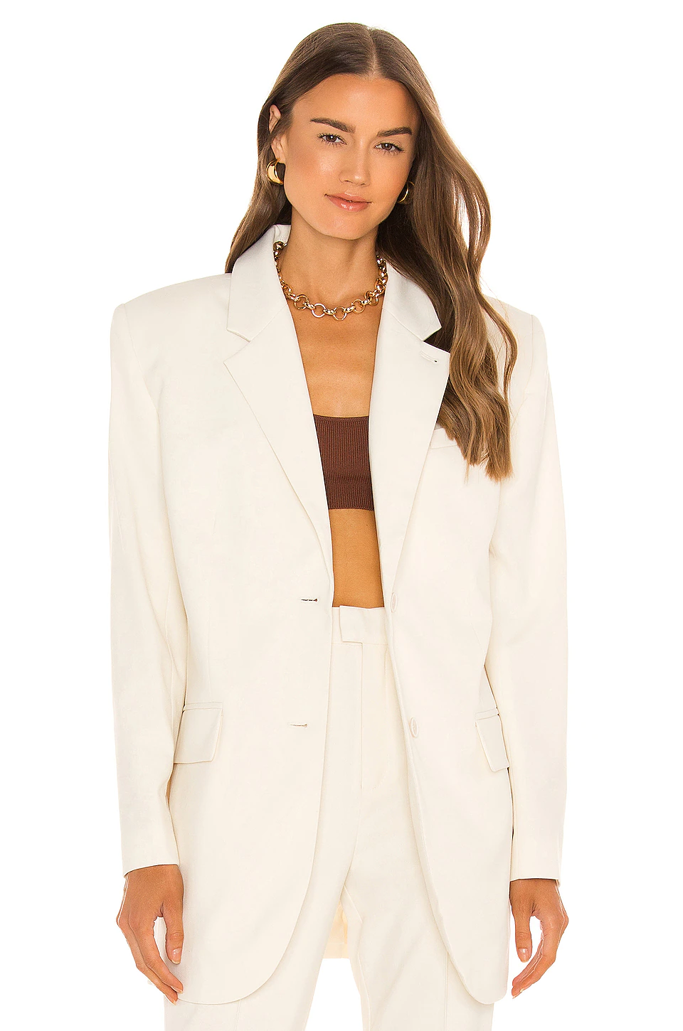 L'Academie Carti Oversized Blazer In White