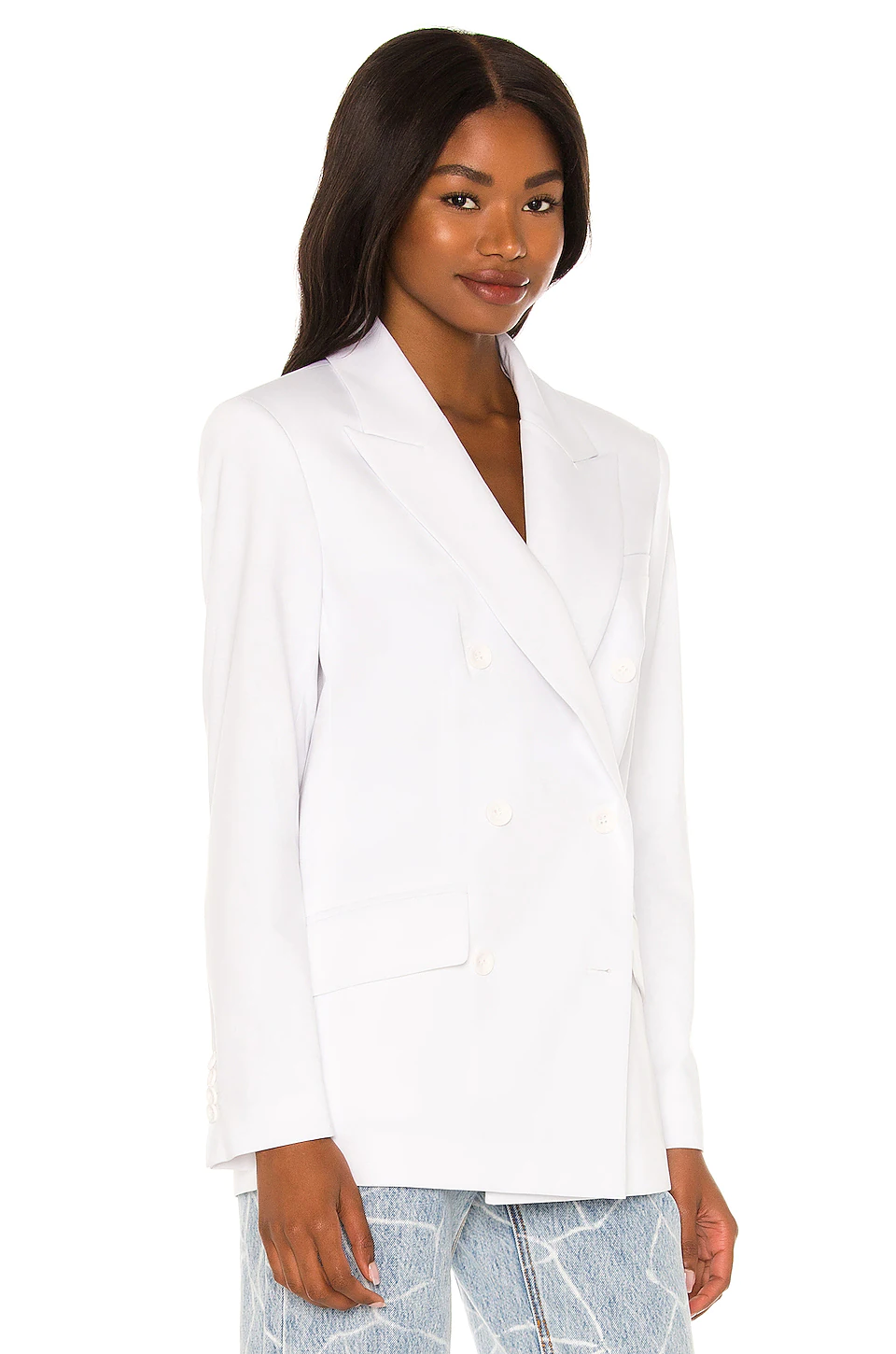 Coco Double Breasted Blazer in White L'Academie Coco Double Breasted Blazer In White -L Academie Shop LCDE WO142 V3