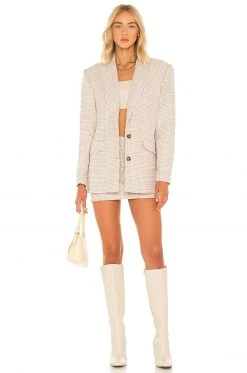L'Academie Abigail Blazer In Tan & White -L Academie Shop LCDE WO145 V5