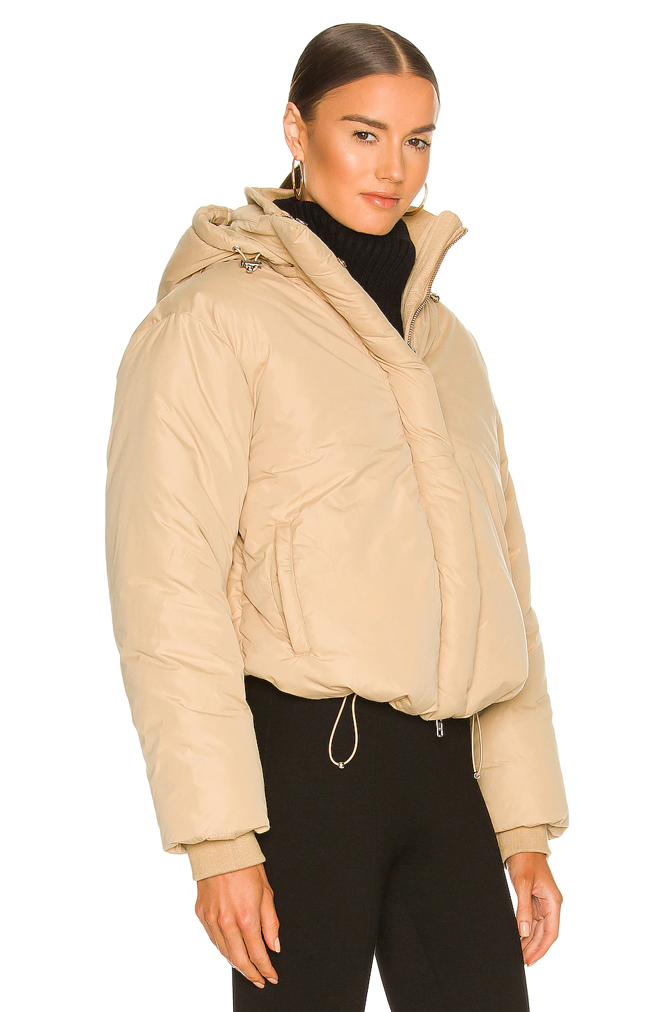 L'Academie Braxton Puffer Jacket In Khaki 3 L'Academie Braxton Puffer Jacket In Khaki - Image 3