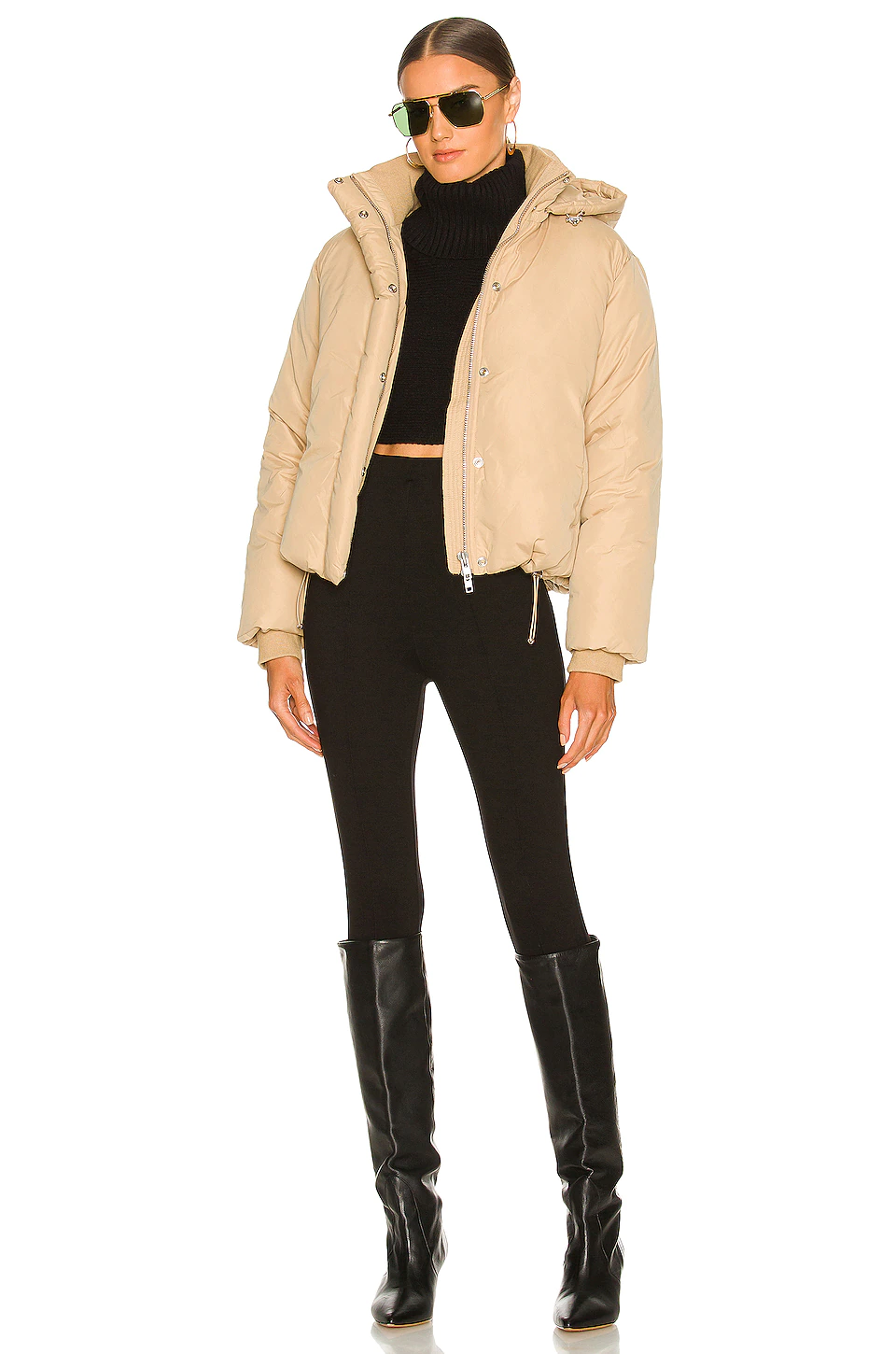 L'Academie Braxton Puffer Jacket In Khaki 6 L'Academie Braxton Puffer Jacket In Khaki - Image 6