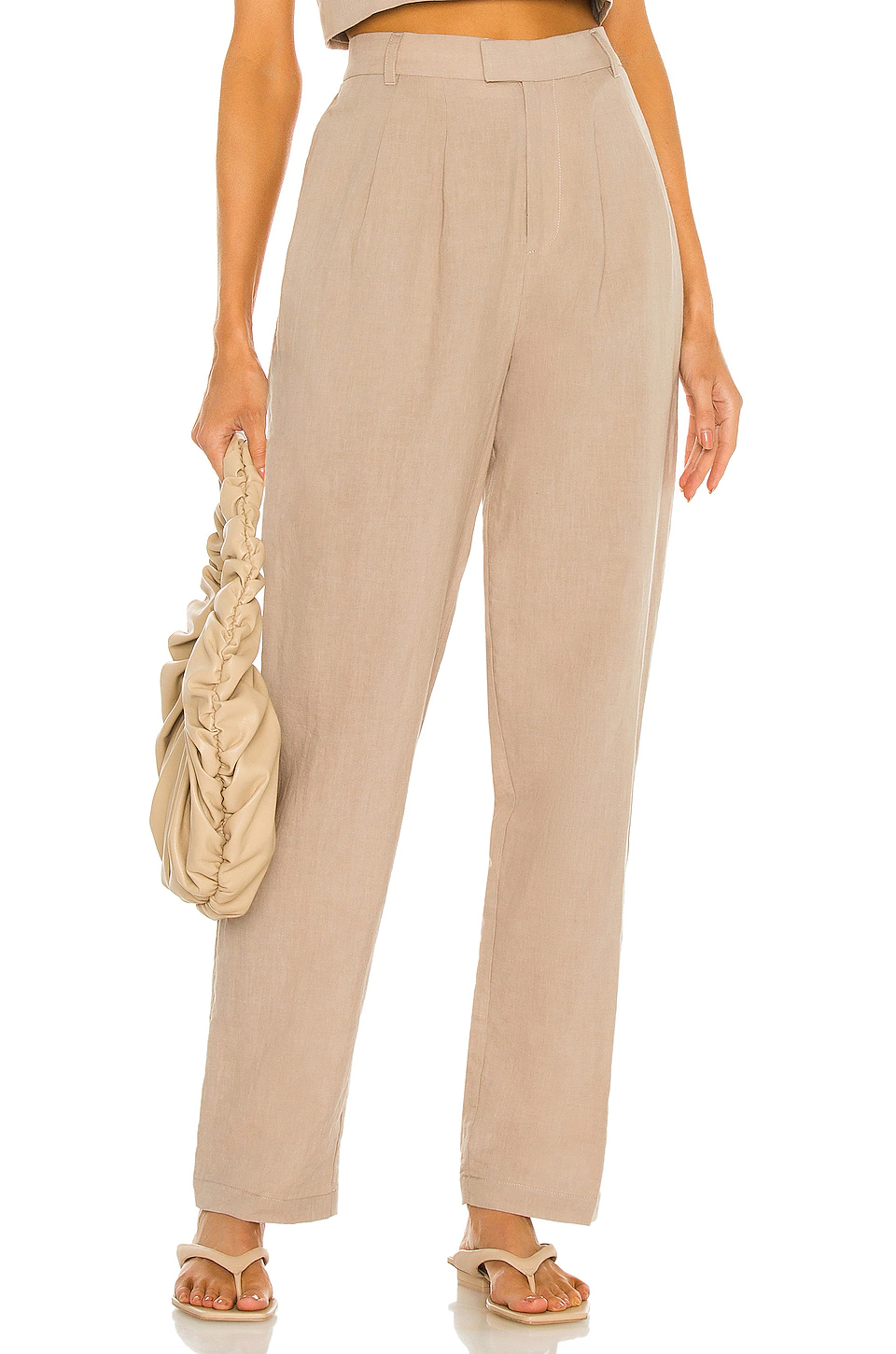 L'Academie The Alaina Pant In Mocha Beige