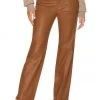 L'Academie The Kristina Leather Pant In Brown