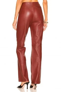 L'Academie The Kira Leather Pant In Burgundy Red 6 L'Academie The Kira Leather Pant In Burgundy Red -L Academie Shop LCDE WP194 V3