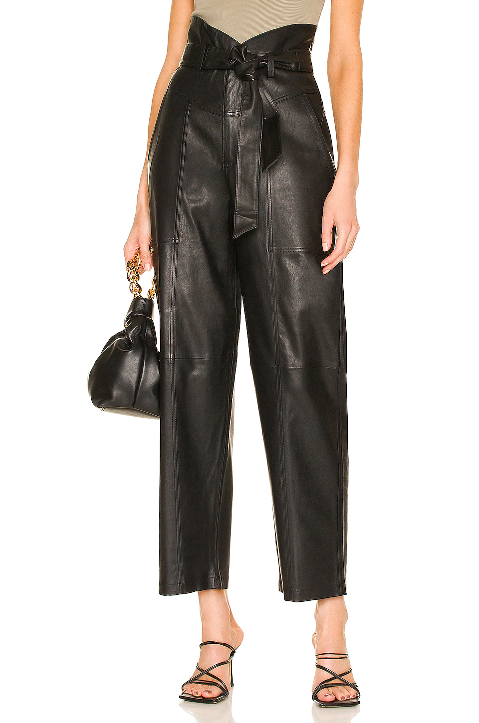 L'Academie Jamie Leather Pant In Black