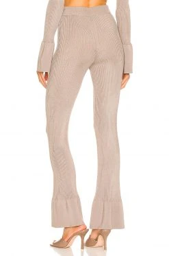 L'Academie Loch Rib Knit Pant In Fossil -L Academie Shop LCDE WP213 V3