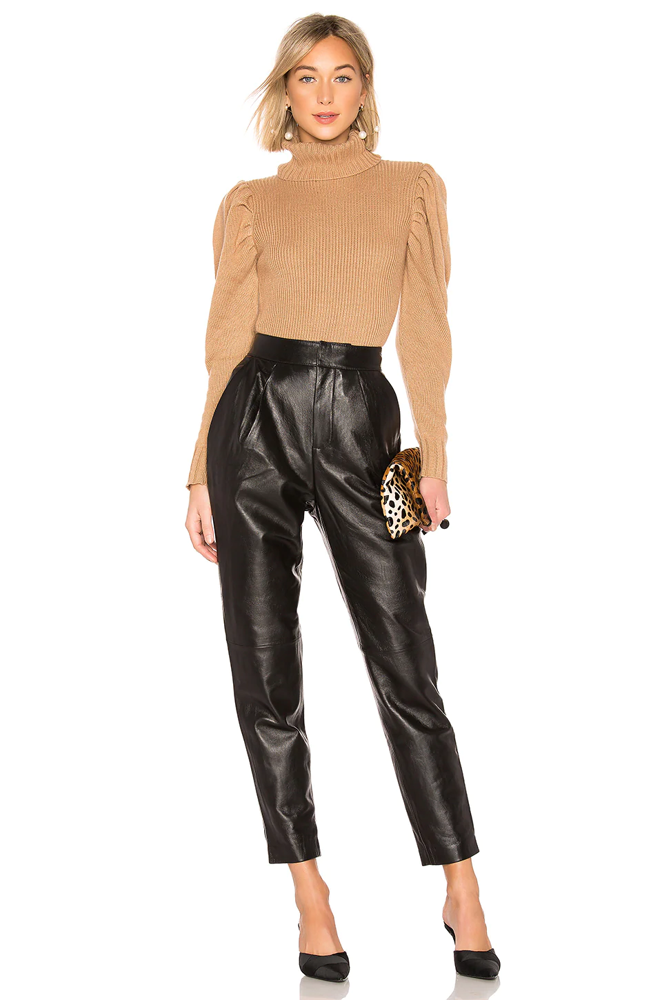 L'Academie The Bisous Leather Pant In Black 4 L'Academie The Bisous Leather Pant In Black - Image 4