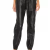 L'Academie Tracey Leather Joggers In Black