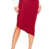 L'Academie Libby Midi Skirt In Burgundy