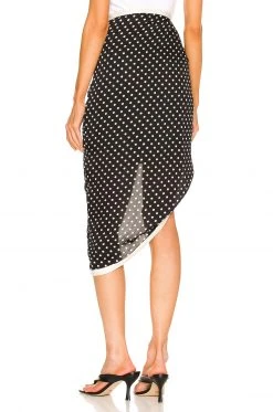 L'Academie Zillian Midi Skirt In Black Multi Dot -L Academie Shop LCDE WQ111 V3