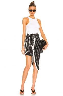 L'Academie Zillian Midi Skirt In Black Multi Dot -L Academie Shop LCDE WQ111 V4