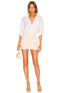 L'Academie Itzel Mini Skirt In Beige -L Academie Shop LCDE WQ113 V4
